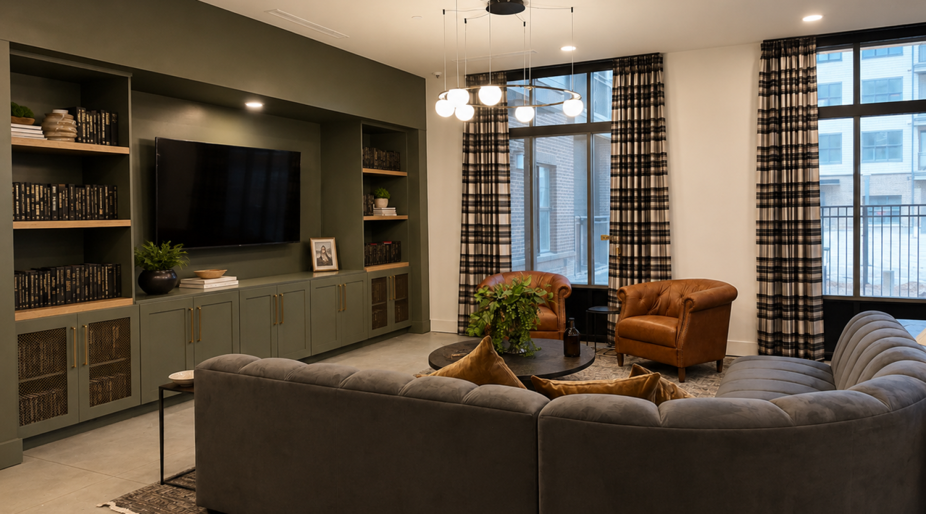 interior of property showing co-working space